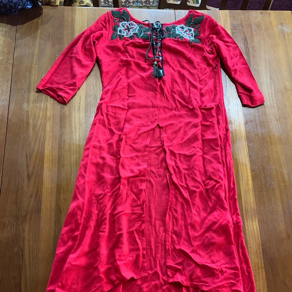 Red kurta linen very comfortable and sassy
